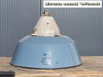 Oude stoere blauw grijze emaille lampen afmeting D40 H30, Huis en Inrichting, Lampen | Hanglampen, Gebruikt, Ophalen of Verzenden