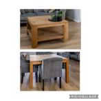 Massief Teak Eet- & Salontafel Set, Huis en Inrichting, Tafels | Eettafels, Ophalen, Gebruikt, 100 tot 150 cm, Vierkant