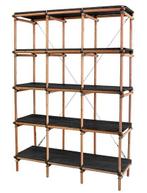 HKLiving mahoniehouten wandrek stokkenkast zwart bruin, Huis en Inrichting, Ophalen, Gebruikt, HKLiving, X