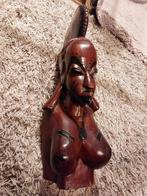 Afrikaans Borstbeeld / Buste Houtsnijwerk 47 cm, Ophalen of Verzenden
