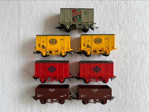 Set oude Lima goederenwagons Castrol/Agfa/ASG/SNCF, Hobby en Vrije tijd, Modeltreinen | H0, Zo goed als nieuw, Wagon, Gelijkstroom