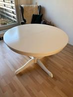 Witte IKEA Uitschuifbare Ronde Tafel, Huis en Inrichting, Tafels | Eettafels, Ophalen, Kunststof, Gebruikt, 100 tot 150 cm