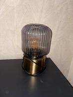 Tafellamp glas en metaal 2x, Huis en Inrichting, Lampen | Tafellampen, Ophalen, Zo goed als nieuw, Glas, Minder dan 50 cm