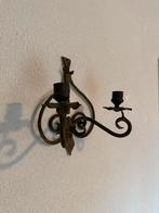 Vintage Smeedijzeren Kandelaar/Muurhanger, Antiek en Kunst, Antiek | Kandelaars, Ophalen of Verzenden, Overige materialen