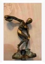 Koperen beeld, discus werper, 10 cm hoog, Antiek en Kunst, Ophalen of Verzenden