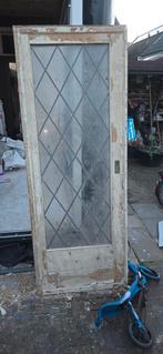 Antieke schuifdeur met glas in lood, Ophalen, Gebruikt, Minder dan 3 meter, 2 meter of meer