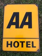 Emaille bord reclamebord aa hotel anwb auto garage, Verzamelen, Ophalen of Verzenden, Gebruikt, Reclamebord