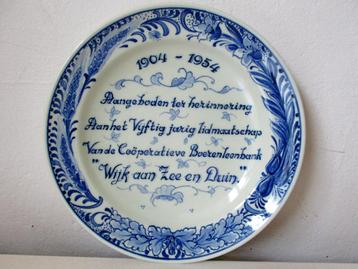 wandbord rabobank wijk aan zee en duin 1904-1954 delftsblauw beschikbaar voor biedingen