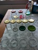 Glazen potjes en flessen 20 stuks voorraad inmaak, Ophalen, Zo goed als nieuw