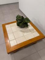 Vintage salontafel met keramisch tegelblad, Ophalen, 50 tot 100 cm, Vierkant, Mid century, jaren 60 / 70 vintage designer brutalistisch