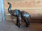 Olifant Lederen Beeld - Decoratief, Ophalen of Verzenden, Gebruikt