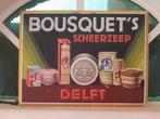 bousquet's scheerzeep delft karton reclamebord, Ophalen of Verzenden