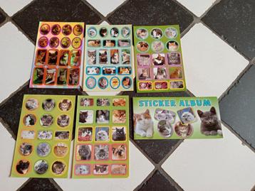 Katten poezen stickers 5 velletjes + boekje nieuw beschikbaar voor biedingen