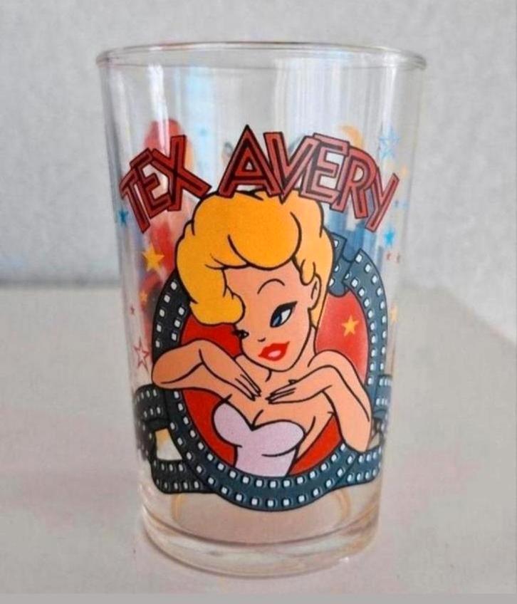 Glas Tex Avery, Verzamelen, Glas en Borrelglaasjes, Zo goed als nieuw, Frisdrankglas, Ophalen of Verzenden