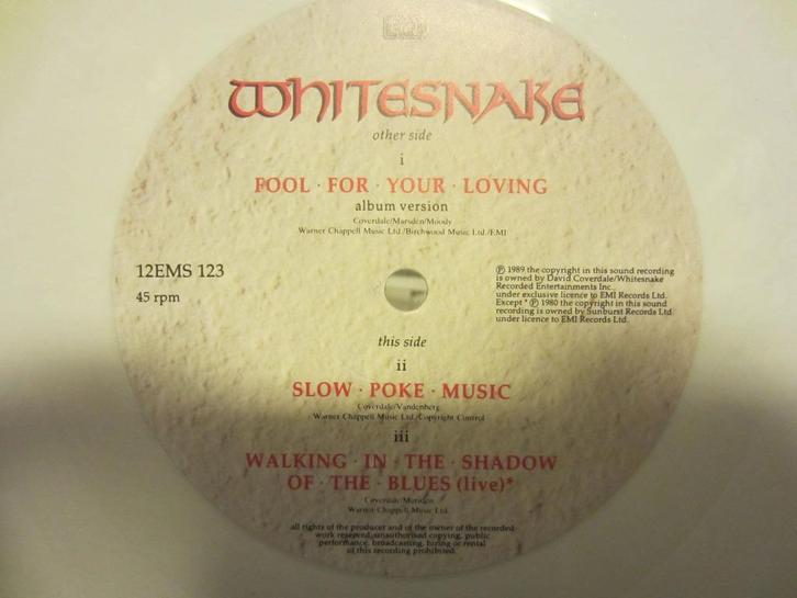 Whitesnake - Fool For Your Loving (12"-single White Vinyl), Cd's en Dvd's, Vinyl Singles, Nieuw in verpakking, Maxi-single, Rock en Metal