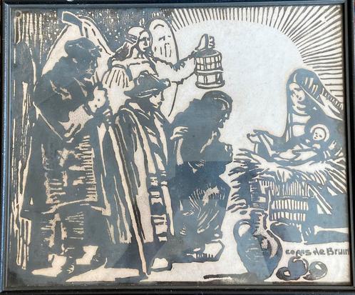 Bijbelse Bethlehem houtsnede jaren 30, Antiek en Kunst, Kunst | Litho's en Zeefdrukken, Ophalen of Verzenden