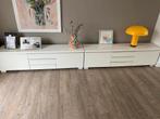 2 witte IKEA TV meubels met opbergruimte Ophalen, Ophalen, Kunststof, Gebruikt, 100 tot 150 cm