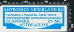 Sticker: Antronics Nederland - Scanners Autoradios 27 MC - V, Ophalen of Verzenden