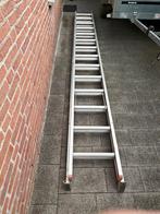 Schuif ladder 2x14 treden, Doe-het-zelf en Verbouw, Ladders en Trappen, Ophalen, Gebruikt, Ladder, Opvouwbaar of Inschuifbaar