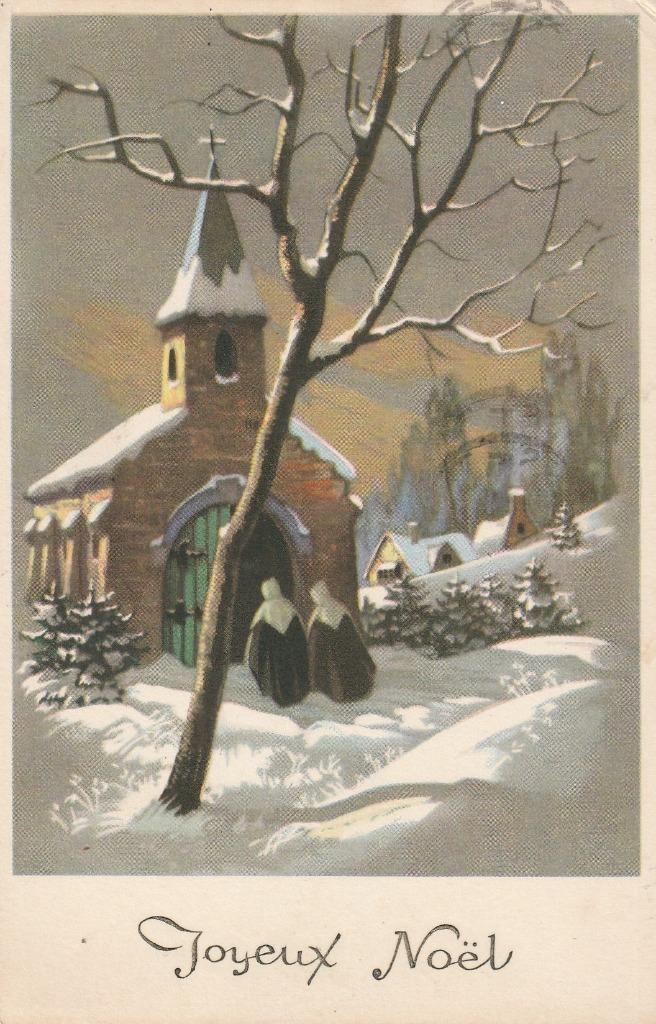 KERST KERK NON BEGIN 1951 ZEER MOOIE OUDE KAART KJ3, Verzamelen, Ansichtkaarten | Themakaarten, Gelopen, 1940 tot 1960, Feest(dag)
