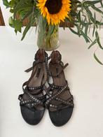 Progetti zwarte leren sandalen met nopjes maat 39, Zwart, Progetti, Gedragen, Sandalen of Muiltjes