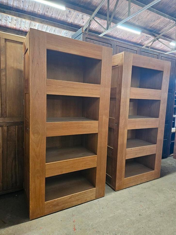 Prachtige set teakhouten moderne "jagerskasten" boekenkasten, Huis en Inrichting, Kasten | Schoenenrekken, Zo goed als nieuw, Ophalen