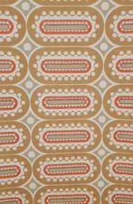 13926 vintage  terra ovale vintage cirkels lijnenspel swiet, Huis en Inrichting, Verzenden, Minder dan 10 m², Bruin