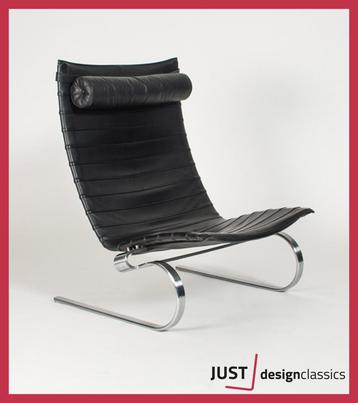 Fritz Hansen PK20 Zwart Leder beschikbaar voor biedingen
