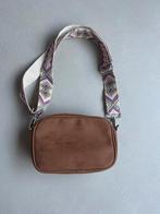 Bruine Schoudertas met Geweven Band, Ophalen of Verzenden, Zo goed als nieuw, Bruin, Schoudertasje