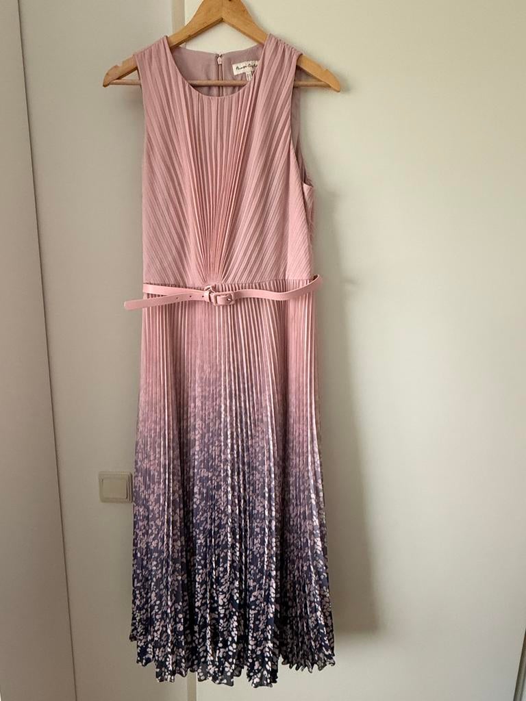 Simara mouwloze midi jurk met plissé en ceintuur Phase Eight, Kleding | Dames, Jurken, Maat 42/44 (L), Ophalen of Verzenden, Zo goed als nieuw