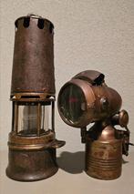 Antieke Ermex mijnwerkerslamp & carbidfietslamp, Ophalen of Verzenden