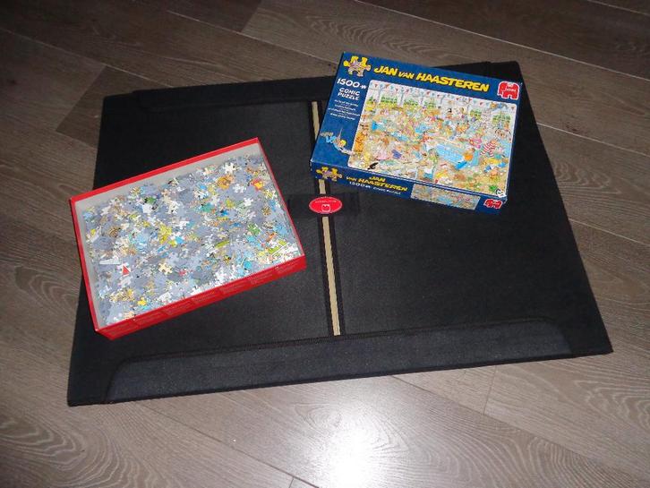 puzzelmap   map voor 1500 stukjes  .JUMBO met gratis puzzel, Hobby en Vrije tijd, Denksport en Puzzels, Zo goed als nieuw, Meer dan 1500 stukjes