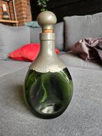 Mooie groene dimple fles met tinnen afwerking., Ophalen of Verzenden