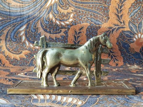Mooie originele antieke brievenhouder met een paard 20,2 cm., Antiek en Kunst, Antiek | Koper en Brons, Koper, Ophalen of Verzenden