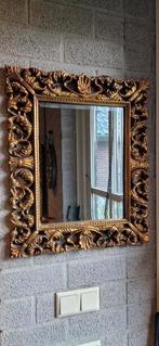 Barokke spiegel met vergulde lijst facet geslepen, Antiek en Kunst, Antiek | Spiegels, Ophalen, Rechthoekig, Minder dan 50 cm