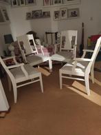 Ikea Ingatorp eetkamer stoelen, armleuningen, wit (4x), Ophalen, Gebruikt, Wit, Hout