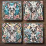 Chinese Naakthond Glas in Lood onderzetters met houder, Ophalen of Verzenden, Nieuw, Glas of Kopje