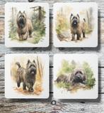 Briard Aquarel onderzetters met houder, Nieuw, Glas of Kopje, Verzenden