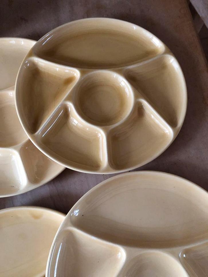 Vintage Gien Borden - Set van 5, Huis en Inrichting, Woonaccessoires | Schalen en Manden, Gebruikt, Schaal, Rond, Porselein of Keramiek