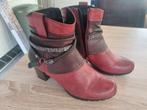 Rode enkellaarsjes, maat 38 Rieker., Ophalen of Verzenden, Zo goed als nieuw, Rood
