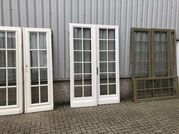 3 antieke sets ensuitedeuren, Doe-het-zelf en Verbouw, Deuren en Horren, Zo goed als nieuw, Binnendeur, Glas, Hout