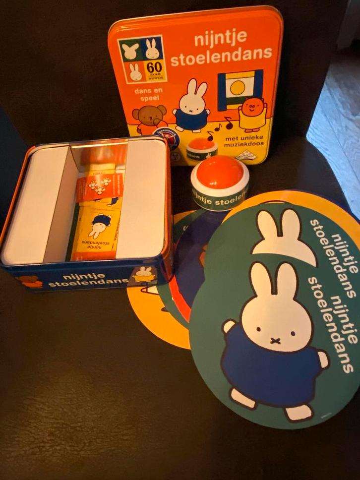 Nijntje Stoelendans Bordspel, Hobby en Vrije tijd, Gezelschapsspellen | Bordspellen, Zo goed als nieuw, Een of twee spelers, Reisspel