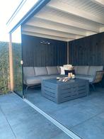 Loungetafel met vuurplaats cosi – 120x83 cm, Ophalen, Zo goed als nieuw, Vierkant, Hout