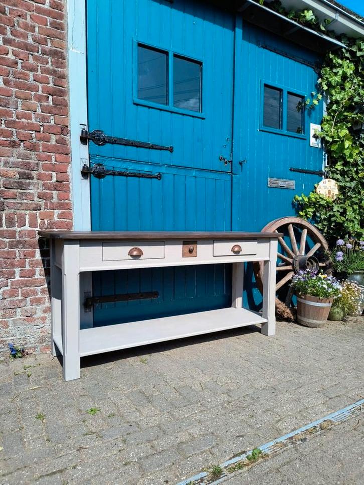 Landelijke & robuuste sidetable NIEUW, Huis en Inrichting, Tafels | Sidetables, Nieuw, 25 tot 50 cm, 150 tot 200 cm, Rechthoekig