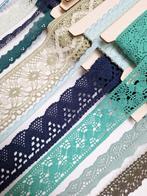 Set 10x rol blauw/ groene vintage katoenen kant, Ophalen of Verzenden, Nieuw, Kant