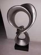 Zilvere Infinity / oneindig beeld op zwarte sokkel, Antiek en Kunst, Kunst | Designobjecten, Ophalen of Verzenden