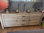 Mooi Dressoir Beige/Grijs Gemeleerd - 206cm, Huis en Inrichting, Kasten | Dressoirs, Ophalen, Gebruikt, 200 cm of meer, Met deur(en)