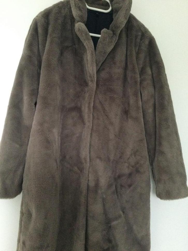 Immitatie bontjas/teddyjas maat 44, grijs/bruin nieuw., Kleding | Dames, Jassen | Winter, Nieuw, Maat 42/44 (L), Overige kleuren