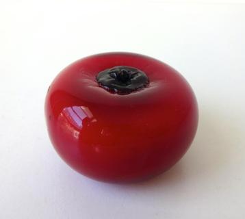 Glazen appel rood opaline met groen kroontje 3485-g beschikbaar voor biedingen