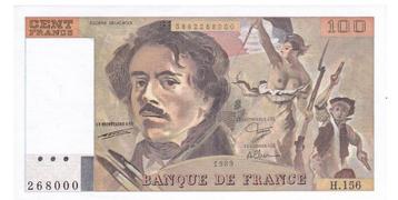 Frankrijk 100 Francs 1989 (UNC) - Eugène Delacroix beschikbaar voor biedingen